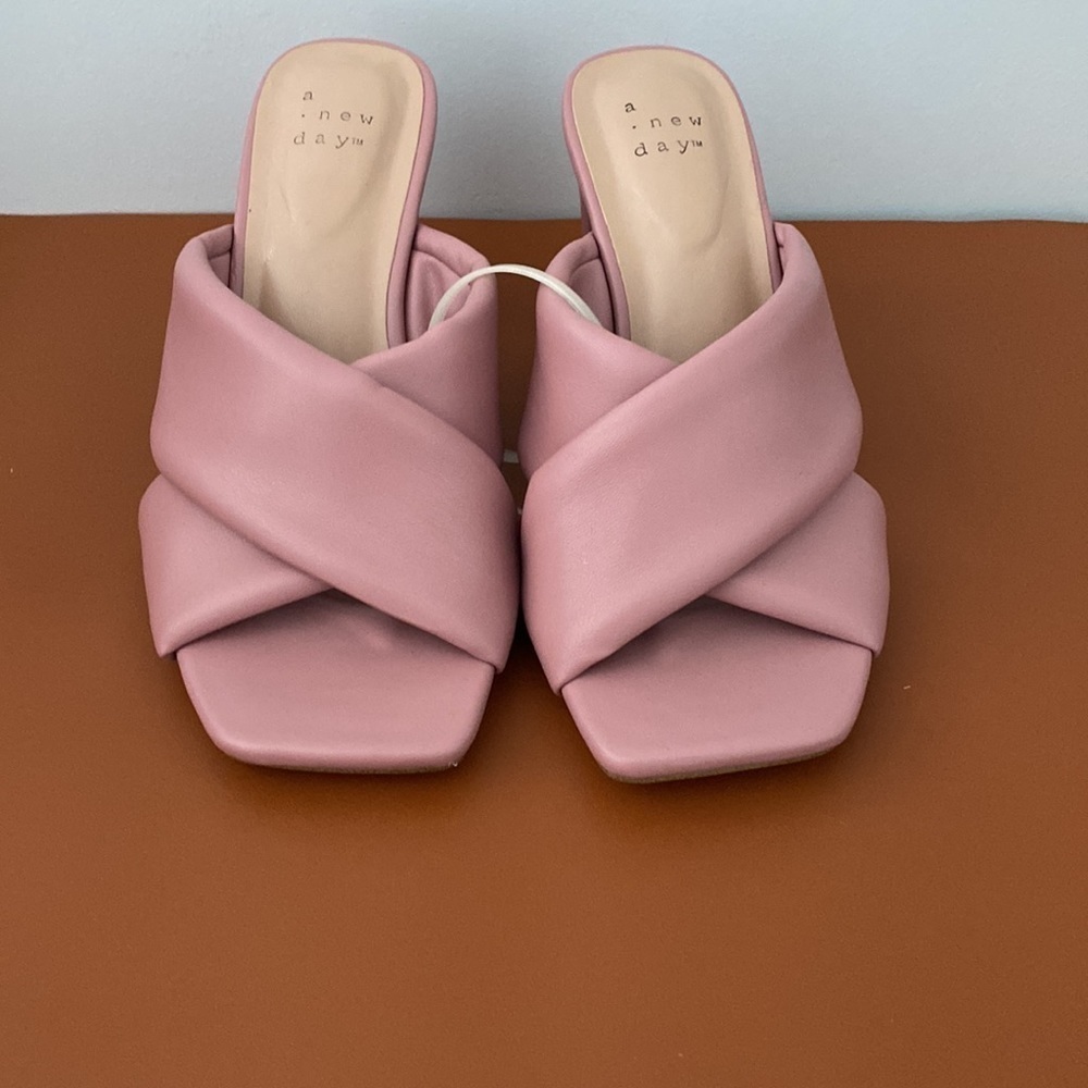 Women's Clementine Padded Crossband Heels - A New Day™ Dark Pink Size 6 - Picture 4 of 7